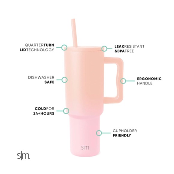 ‼️SOLD‼️ NEW Simple Modern 40 oz Tumbler Sweet Peach - Picture 3 of 3